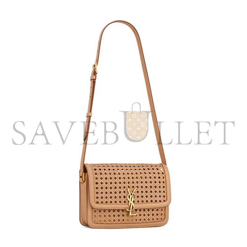Y*L solferino medium satchel in wicker and leather 634305 (23*16*6cm)
